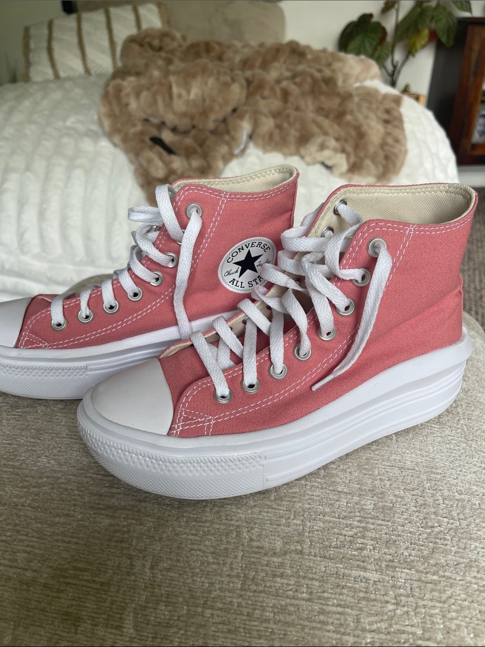 Converse Pink High Top Platform Sneakers